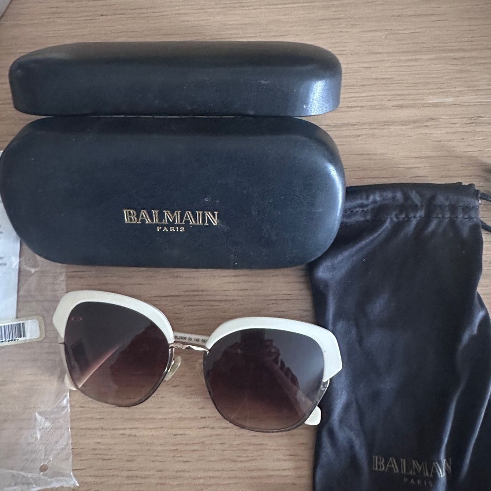 Balmain Ivory Sunglasses with Dark Brown Lenses - almost new - Picture 3 of 4
